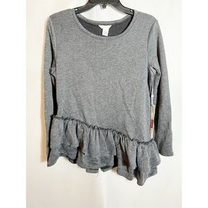 NWT Caslon Ruffle Bottom Sweatshirt Symmetrical Size Medium